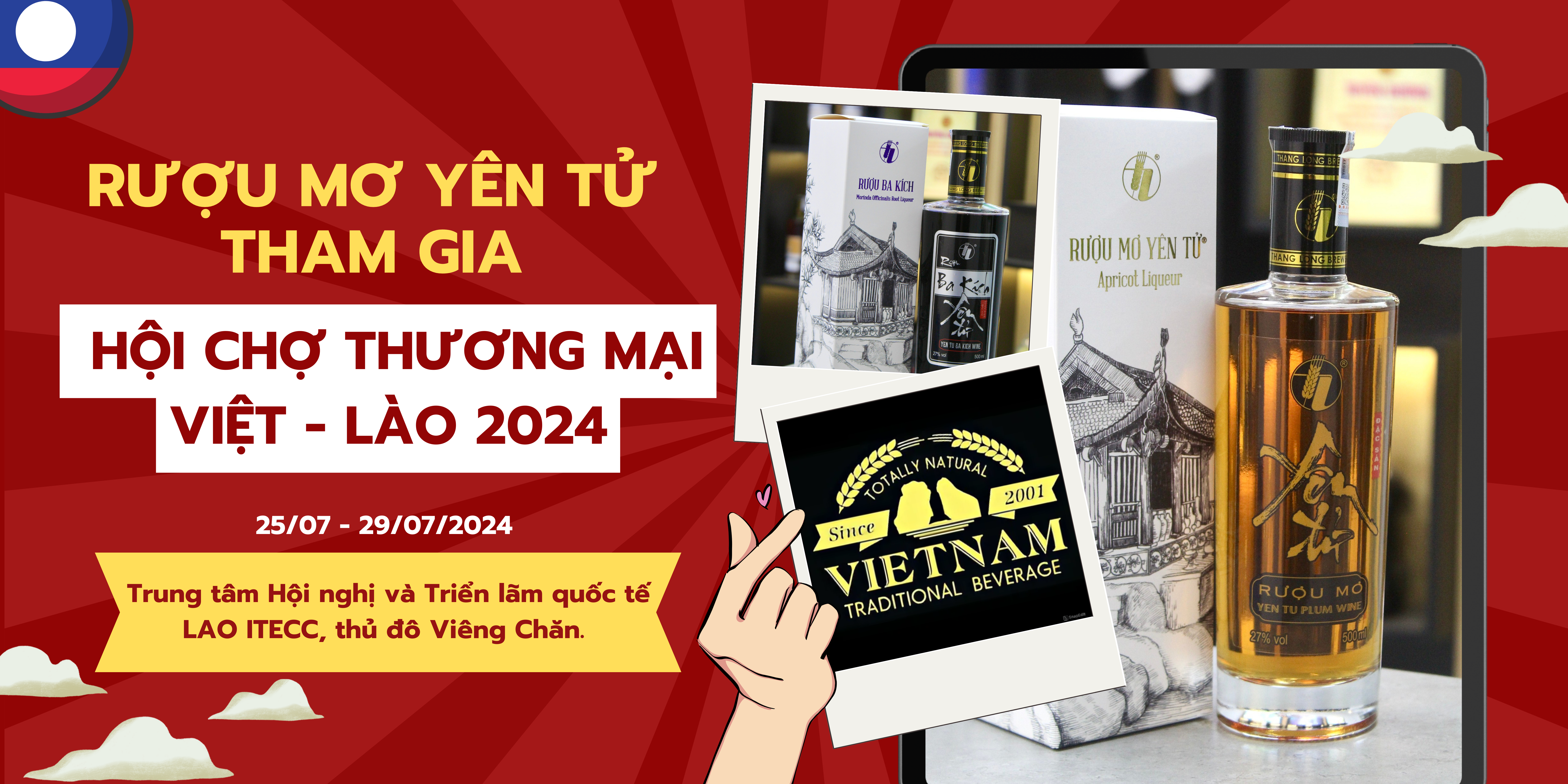 Rượu Mơ Yên Tử Tham Gia Hội Chợ Thương Mại Việt Lào 2024 - VietLaoExpo 2024