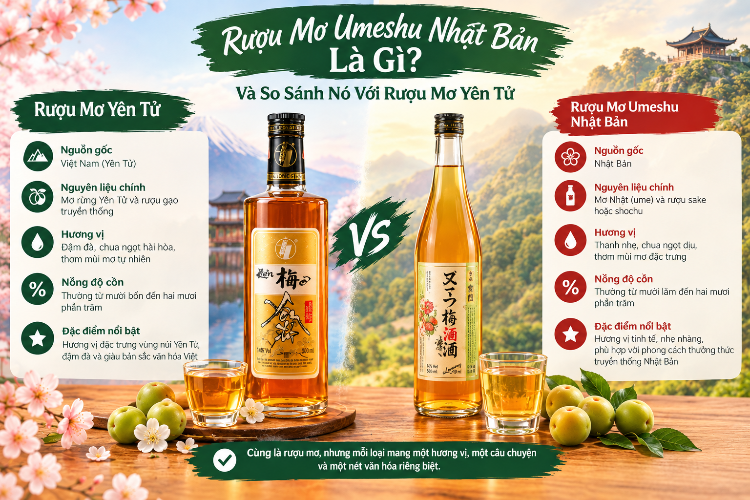 Rượu Mơ Umeshu Nhật Bản Là Gì? Bí Quyết Tạo Nên Dòng Umeshu Chuẩn Vị Tại Yên Tử