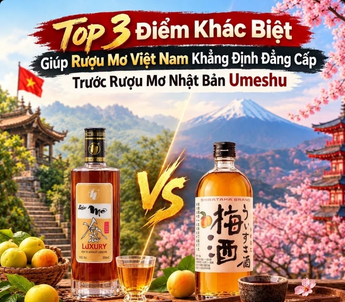 Top 3 Điểm Khác Biệt Giúp Rượu Mơ Việt Nam Khẳng Định Đẳng Cấp Trước Rượu Mơ Nhật Bản Umeshu